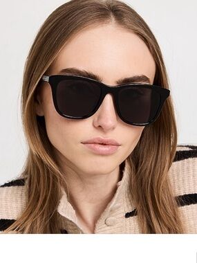 Saint Laurent Black Women's Sunglasses - Classic Square Frame
